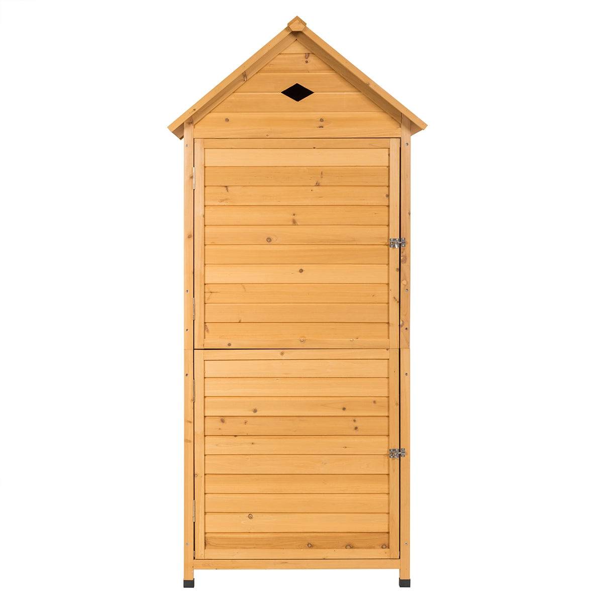 Helloshop26 - Abri de jardin extérieur à 5 etagères cabane verrouillable en bois de sapin toit en tôle galvanisée - Imagen 2