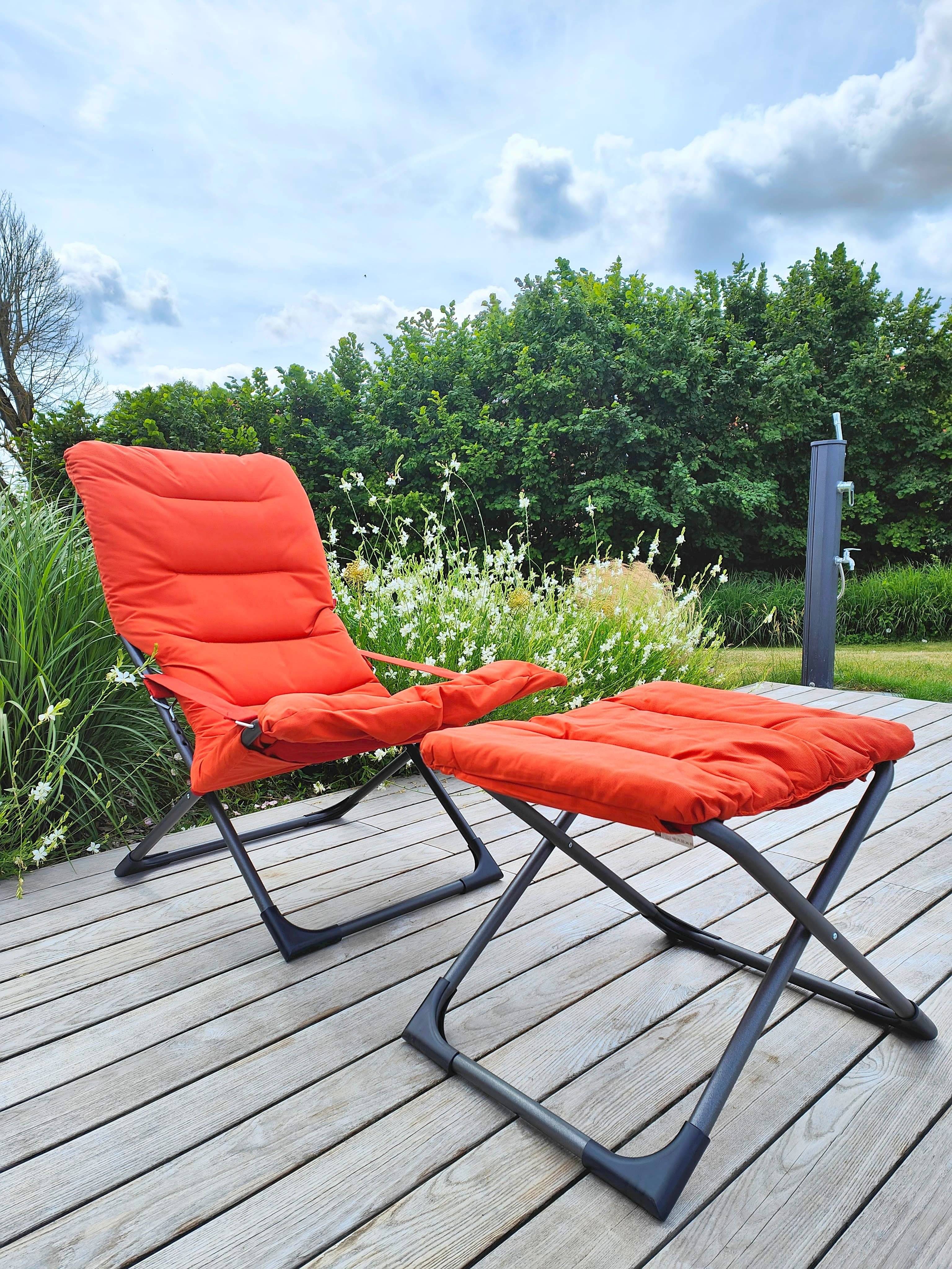 Fiam - Repose-Pieds CHICO SOFT Acier ANTHRACITE Oléfine ORANGE 49x60x47 cm FIAM - Imagen 2