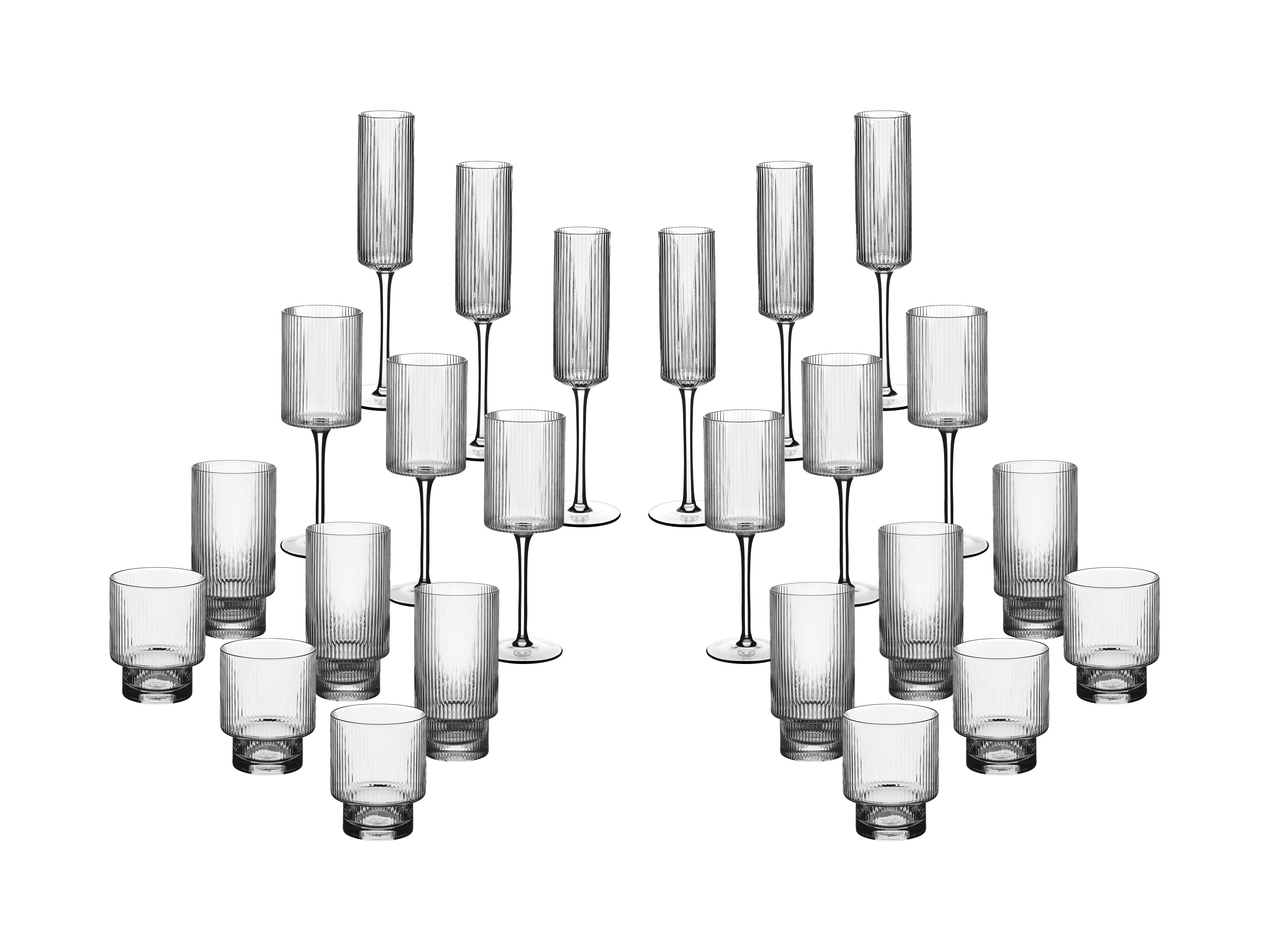 Lot de 24 Set Complet en Cristallin (cristal sans plomb) "LINJE", Bjorn - Image 1