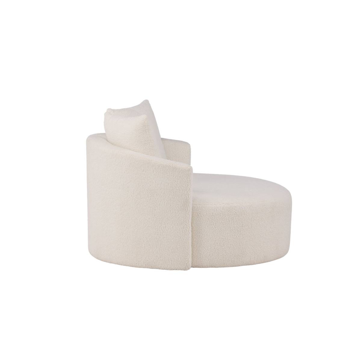 Paris Prix - Fauteuil Rond Tissu Bouclette "Kelso" 120cm Blanc - Image 5