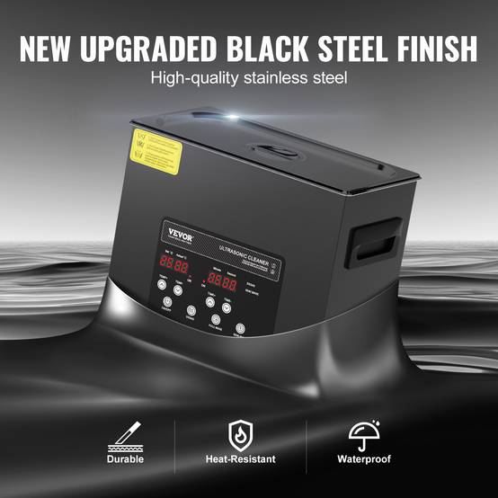 VEVOR Nettoyeur ultrasons numérique 6L, 180W, mode doux et dégazage, chauffage/minuterie, pour prothèses, bijoux, outils. - Image 5