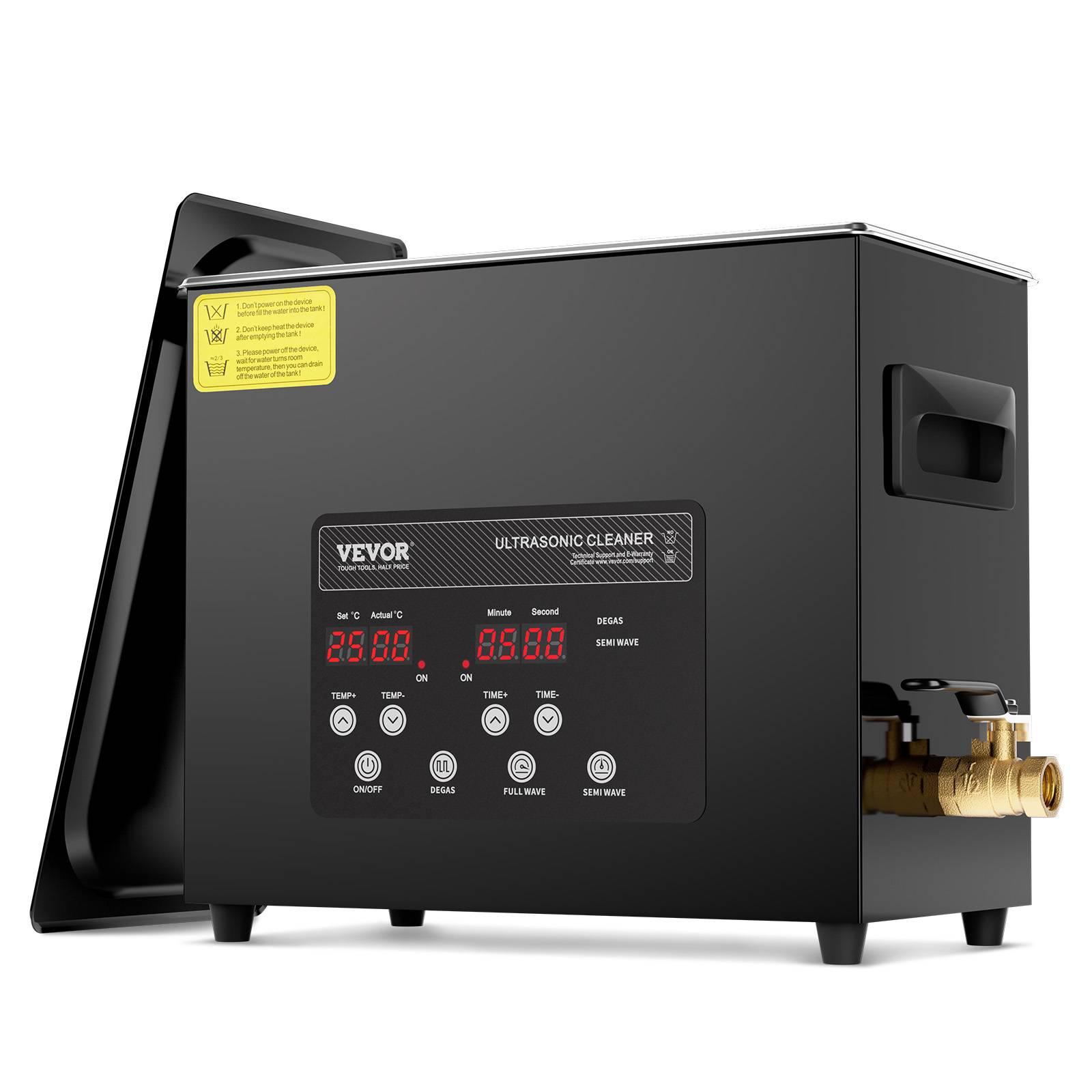 VEVOR Nettoyeur ultrasons numérique 6L, 180W, mode doux et dégazage, chauffage/minuterie, pour prothèses, bijoux, outils. - Image 1