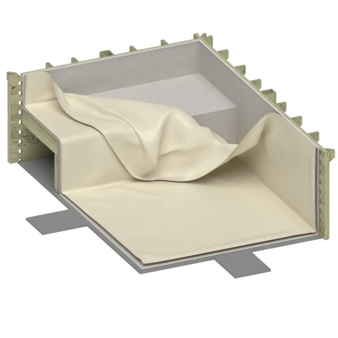 Altanka - Piscine hors sol en bois AQUA 10.2 x 5.2 - H.1.45 m avec plage, gris clair, fixations à visser - BAS7310OSPL2+PLA310 - ALTANKA - Image 10