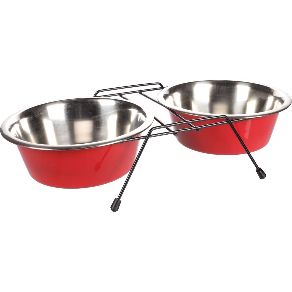 Ecuelle duo ø 21 cm, 1600 ml avec support Arjun, L, pour chien - Imagen 1