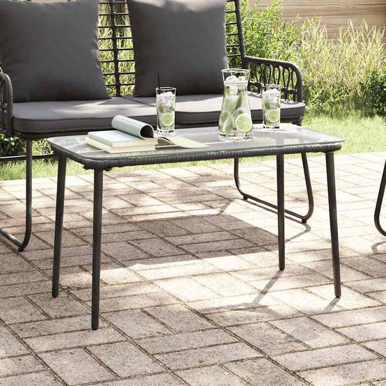 PANGIVO - Table de jardin Noir 80 x 40 x 45 cm Polyrotin - PANGIVO - Image 1