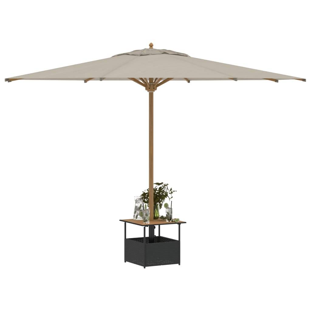 ComfortXL - Table Basse de Jardin Carrée 55cm Résine Tressée Noire et Bois d'Acacia avec Emplacement Parasol – ComfortXL Outdoor Living - Image 4