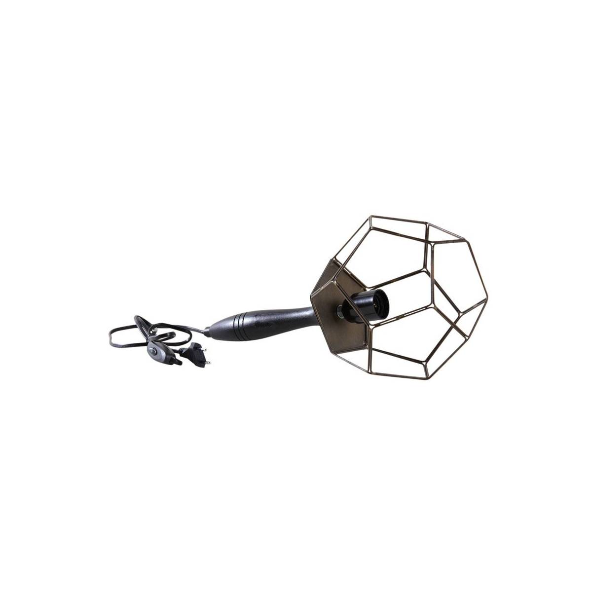 Aubry Gaspard - Lampe baladeuse en laiton et bois foncé - Imagen 1