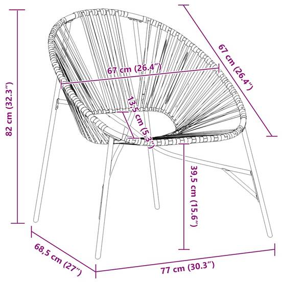 PANGIVO - Chaise œuf de jardin noir et blanc résine tressée 77 x 68,5 x 82 cm - PANGIVO - Image 8