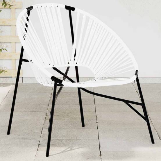PANGIVO - Chaise œuf de jardin noir et blanc résine tressée 77 x 68,5 x 82 cm - PANGIVO - Image 1