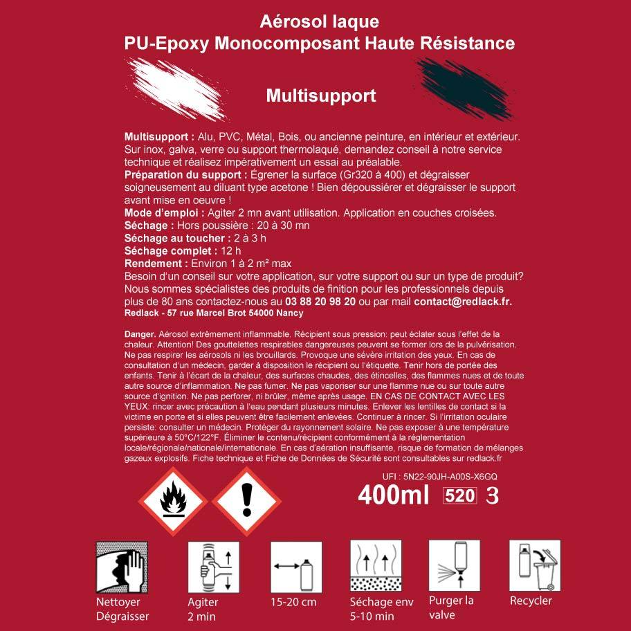 REDLACK - Bombe de peinture Aérosol - spray - 400ml - RAL 6002 Vert feuillage - Brillant - multisupport - Redlack - RAL6002 - Image 2