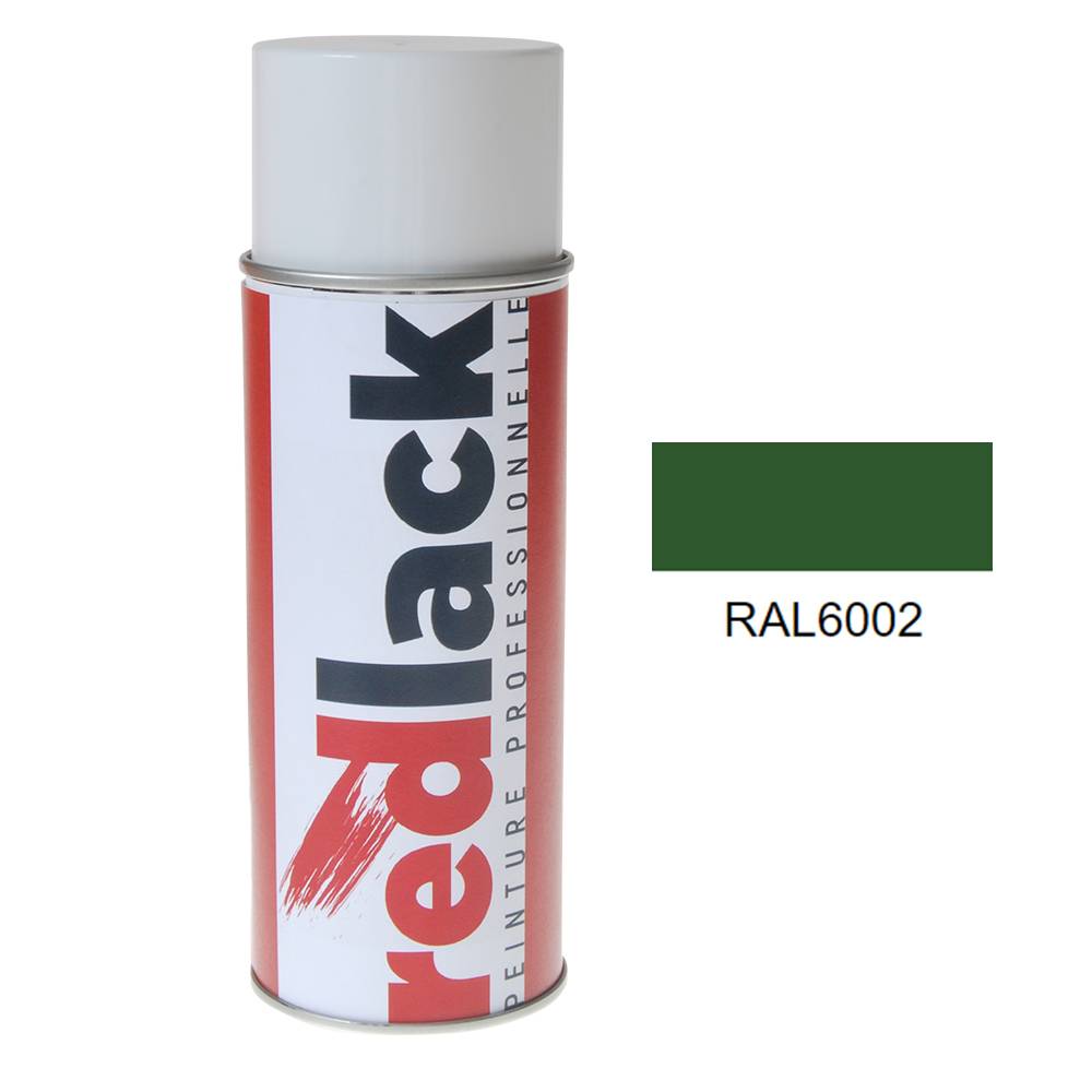 REDLACK - Bombe de peinture Aérosol - spray - 400ml - RAL 6002 Vert feuillage - Brillant - multisupport - Redlack - RAL6002 - Image 1