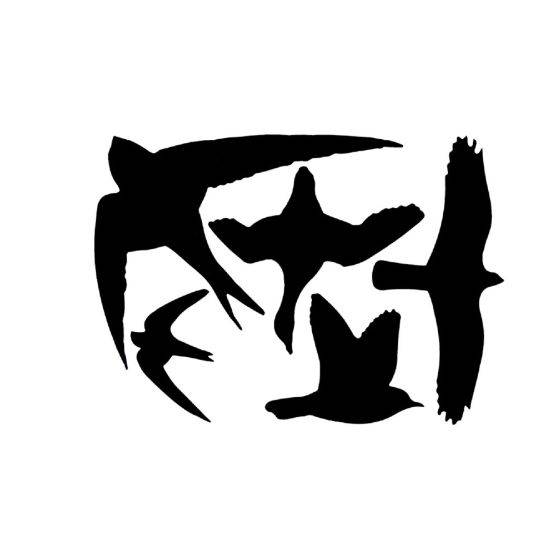 Esschert Design - Esschert Design - 5 silhouettes d'oiseaux autocollantes anti-collision - Imagen 1