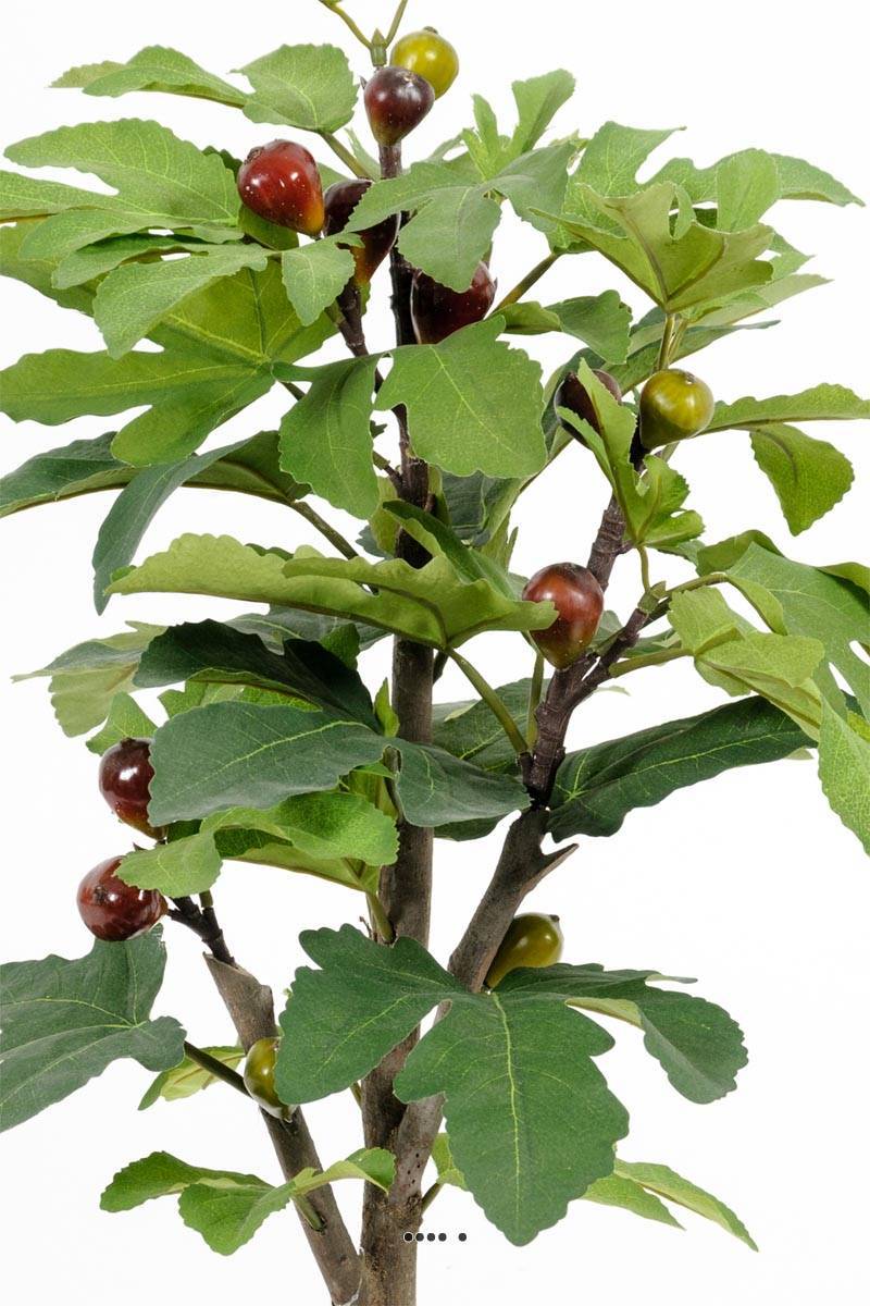 Artificielles - Figuier artificiel en pot avec fruits, H 65 cm - Imagen 3