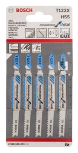 Bosch - Carte de 5 Lames Métal BOSCH HSS Progressor T123XF - 2608638473 - Image 2