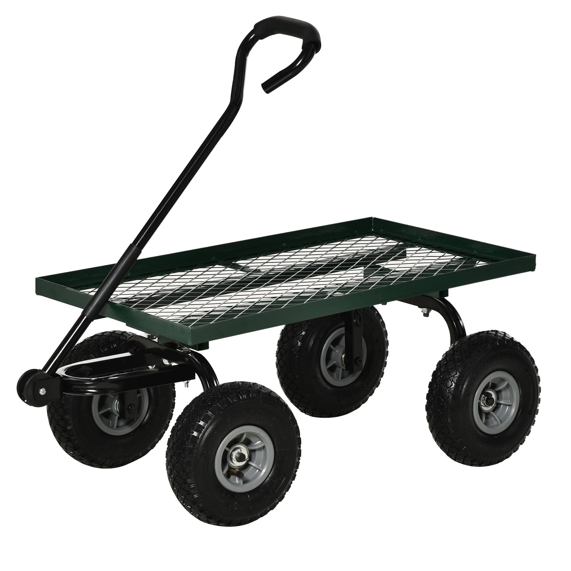 Chariot de jardin acier vert 94 x 48.5 x 100 cm - PANGIVO - Image 2