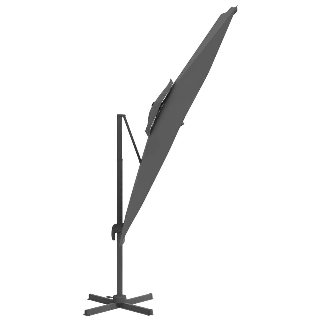 Helloshop26 - Parasol meuble de jardin cantilever à double toit 300 x 300 cm anthracite - Imagen 2