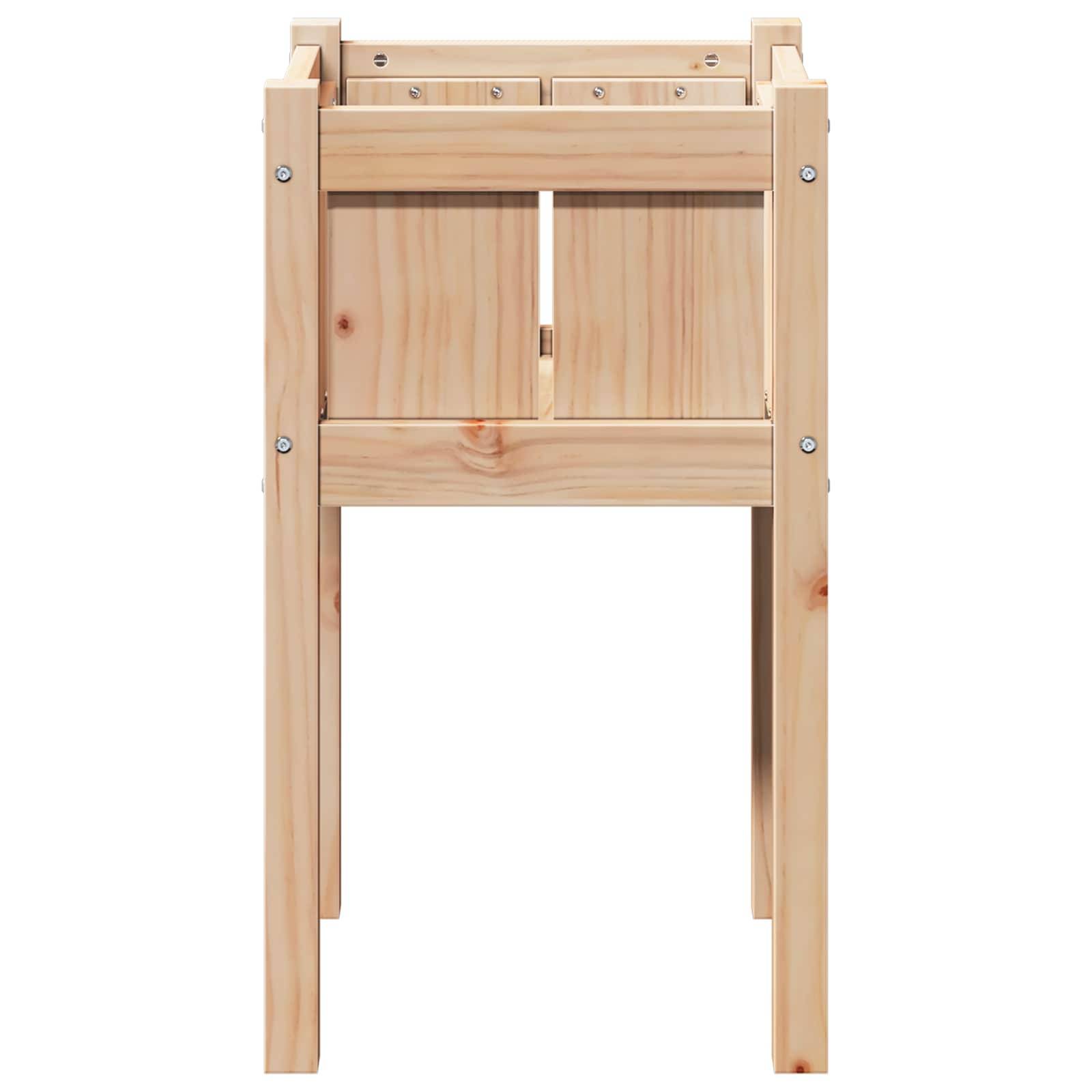 Cache-pot | Bac à fleurs de jardin Nature 40 x 40 x 70 cm Bois de pin massif - Image 4