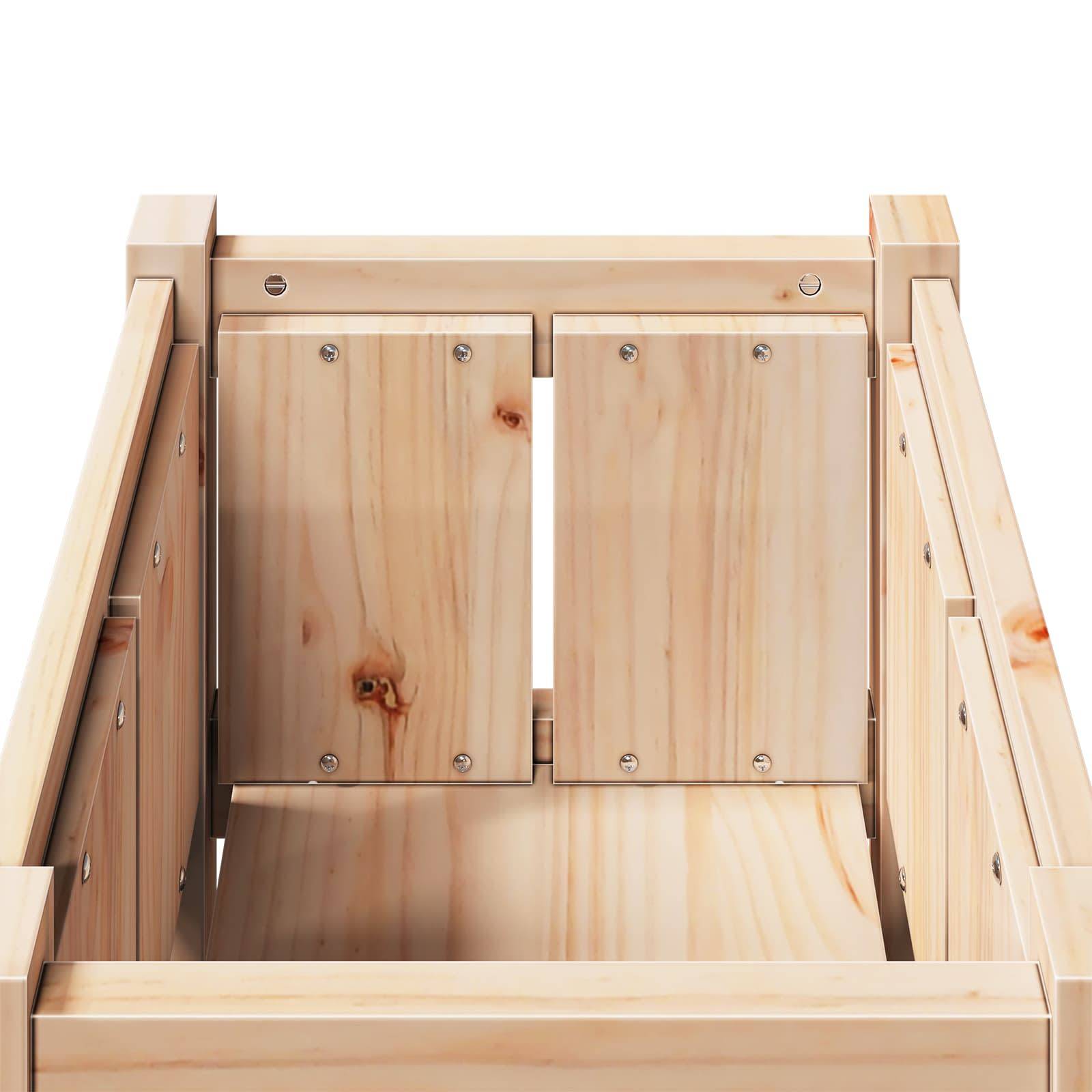 Cache-pot | Bac à fleurs de jardin Nature 40 x 40 x 70 cm Bois de pin massif - Image 5