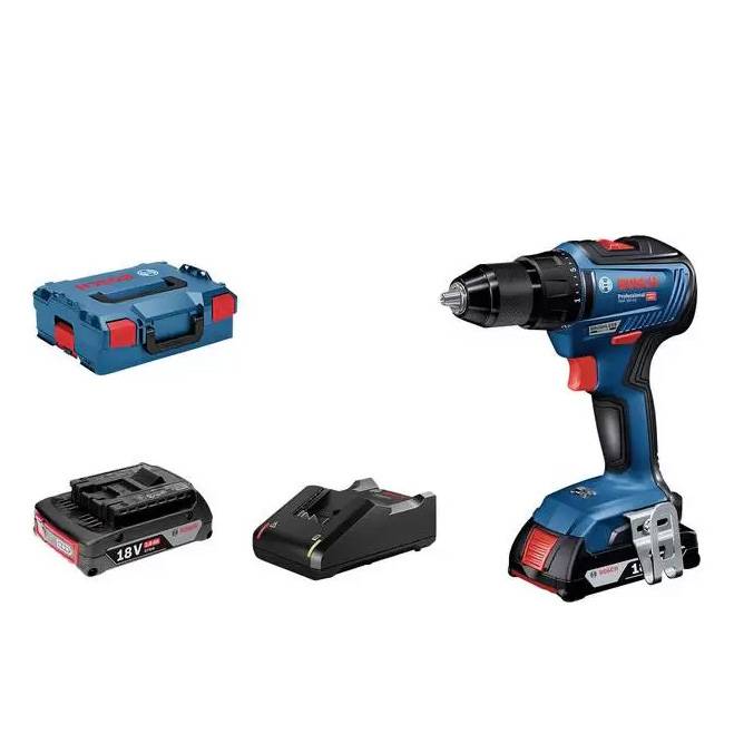 Bosch - Perceuse visseuse sans fil GSR 18V-55 - BOSCH - avec 2 batteries 18V 2.0 Ah + Chargeur + L-Boxx - 06019H5201 - Imagen 1