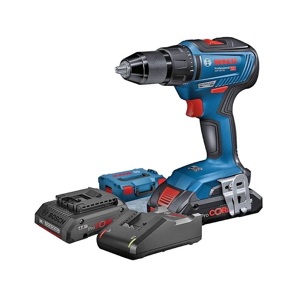 Bosch - Perceuse visseuse sans fil GSR 18V-55 - BOSCH - avec 2 batteries 18V 2.0 Ah + Chargeur + L-Boxx - 06019H5201 - Imagen 3