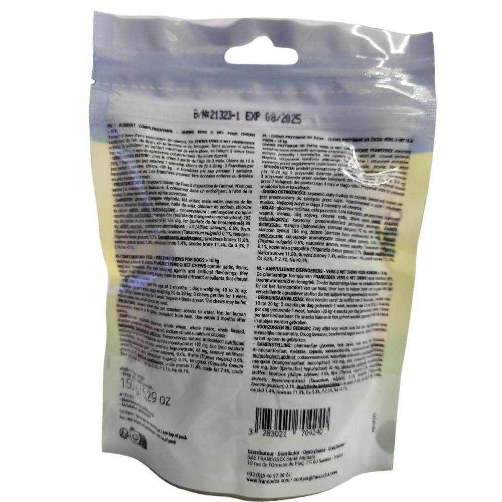 Francodex - Francodex - CHEWS vers o net 30 friandises pour chien - Imagen 2