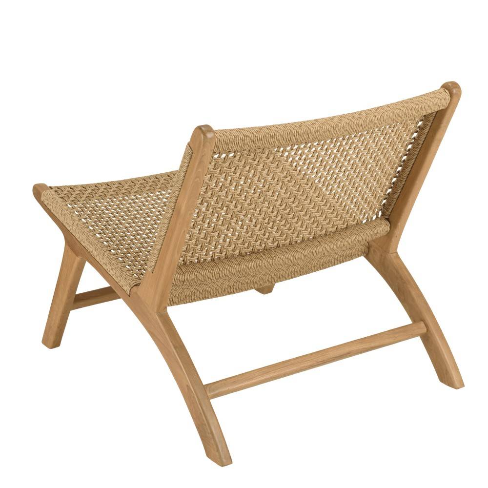 Macabane - VALERIA - Lot de 2 fauteuils de jardin en bois de teck rotin beige - Imagen 9