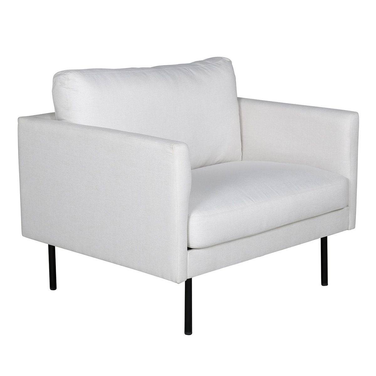 Paris Prix - Fauteuil en Tissu "Zoom" 95cm Beige Clair - Image 1