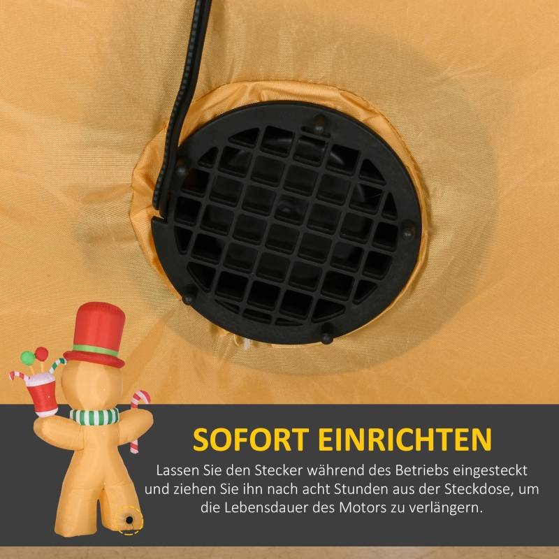 ComfortXL - Bonhomme en pain d'épice gonflable 2,35m avec éclairage LED pour décoration de Noël – ComfortXL Outdoor Living - Image 5