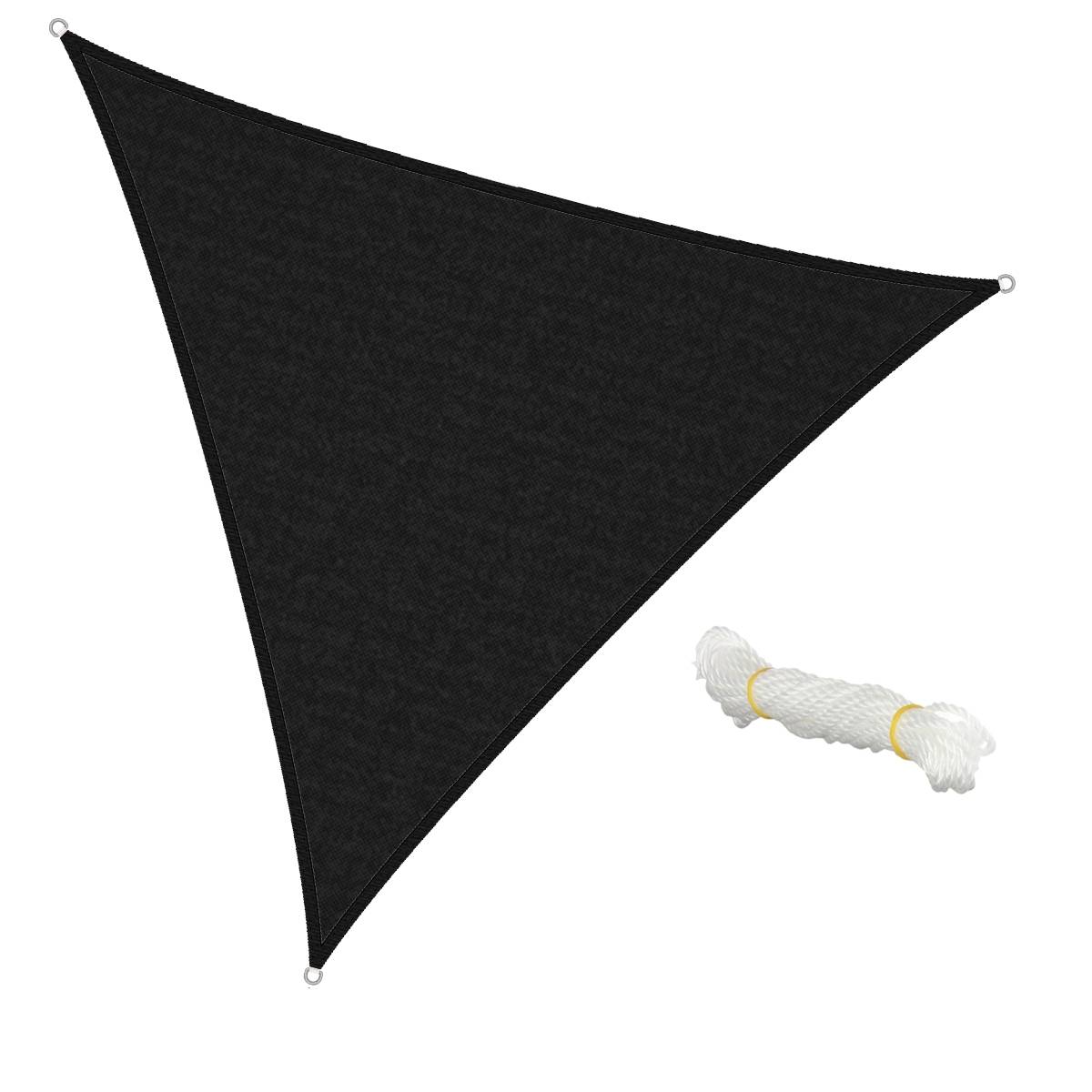 Ecd-Germany - Voile d'ombrage protection UV solaire toile parasol triangle 5x5x5 m anthracite - Imagen 1