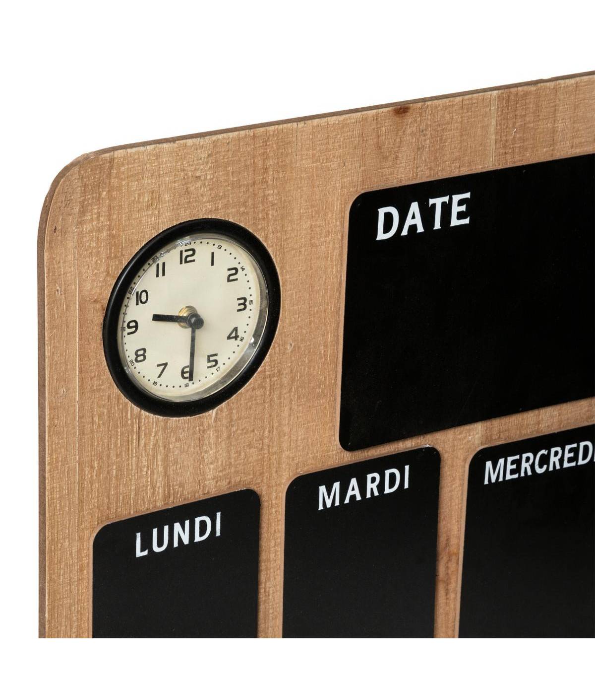 Tableau Mémo Semainier avec Horloge et Patère 57 x 75 cm - Image 2