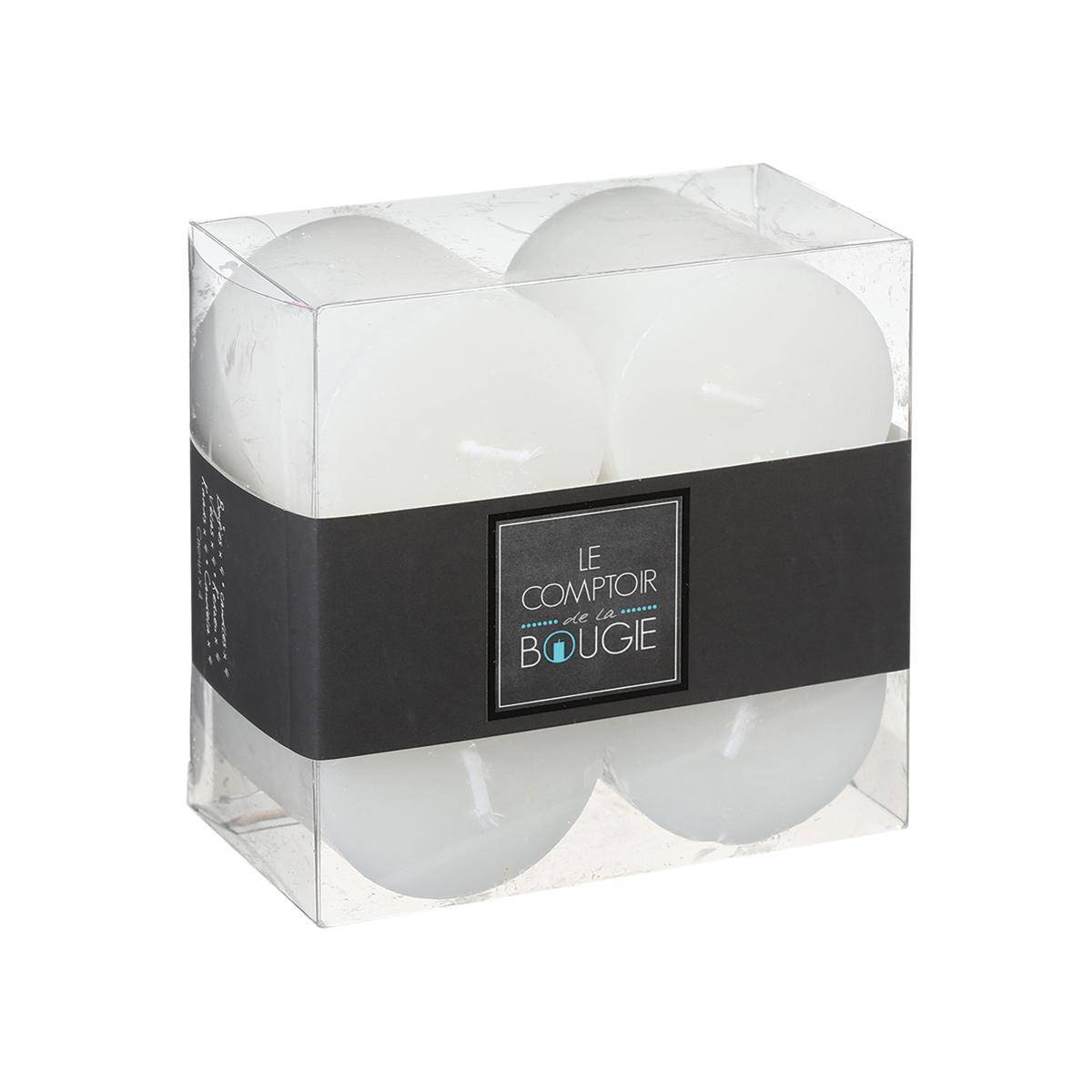 Atmosphera - Lot de 4 bougies rustiques "Olia" blanc 60g - Atmosphera Créateur d'intérieur - Imagen 1