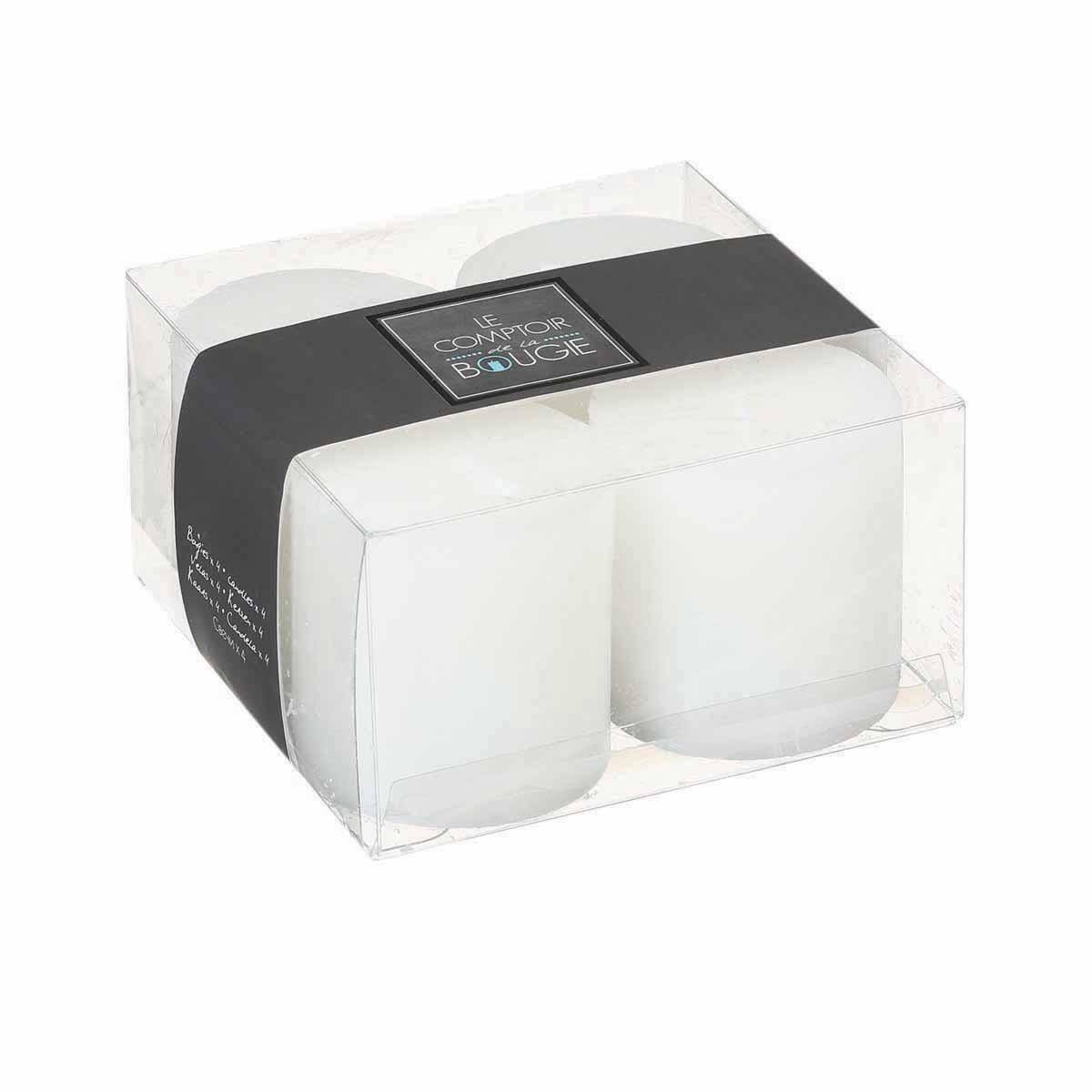Lot de 4 Bougies décoratives Votive Rustique Blanche D 4.5 cm - Image 4