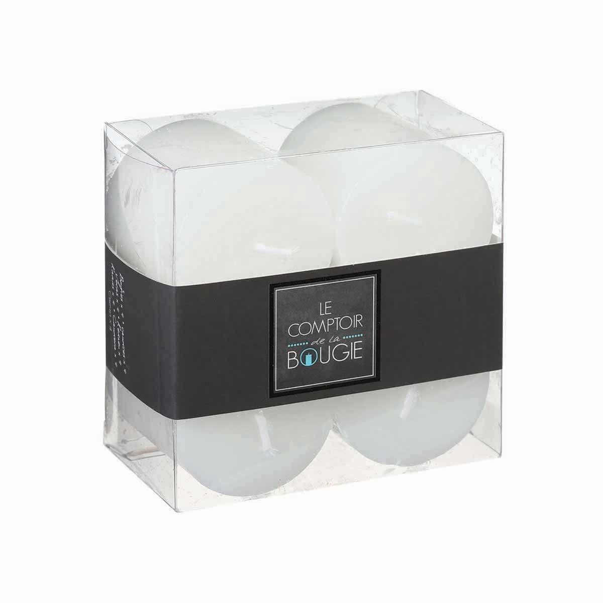 Lot de 4 Bougies décoratives Votive Rustique Blanche D 4.5 cm - Image 3