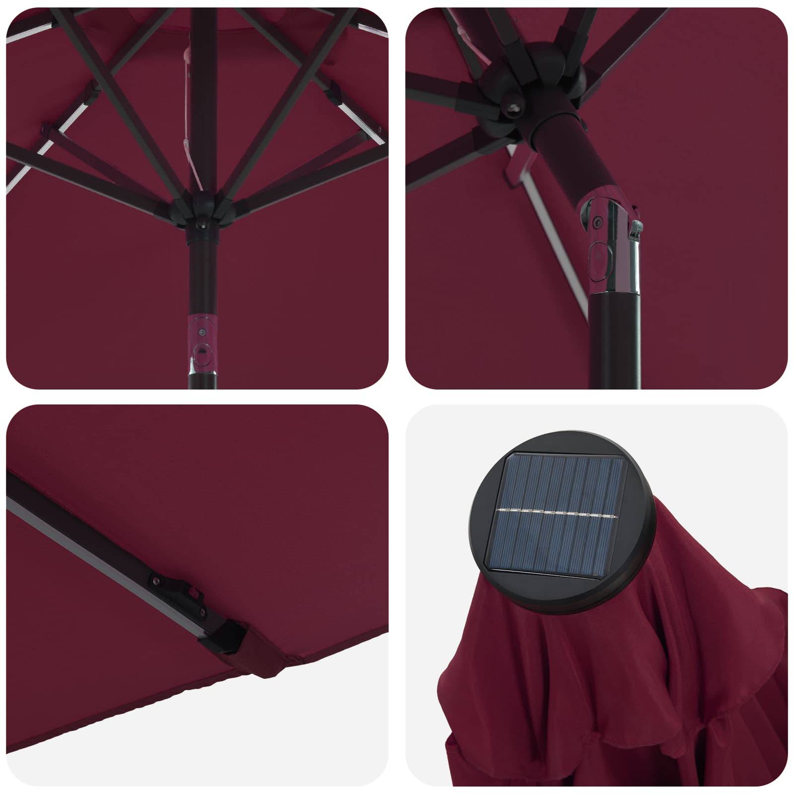 Parasol de jardin polyester bordeaux 296 x 296 x 235 cm - PANGIVO - Image 6