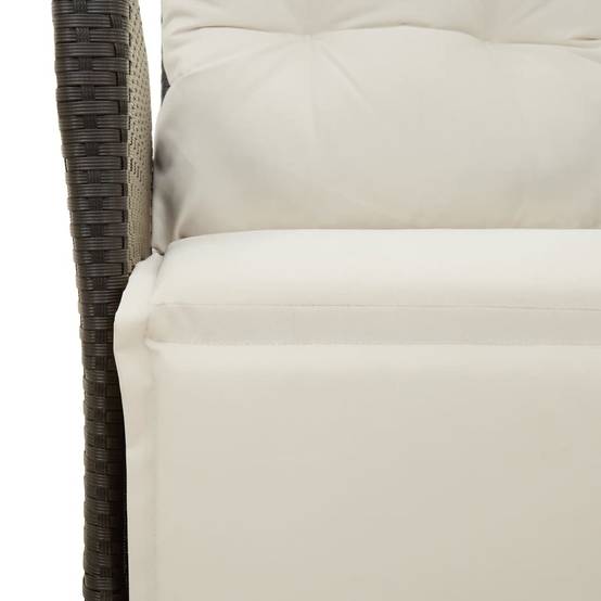 Salon de Jardin 8 Personnes Résine Tressée Noire, Table Acacia & Fauteuils Inclinables, Coussins Crème – ComfortXL Outdoor Living - Image 8