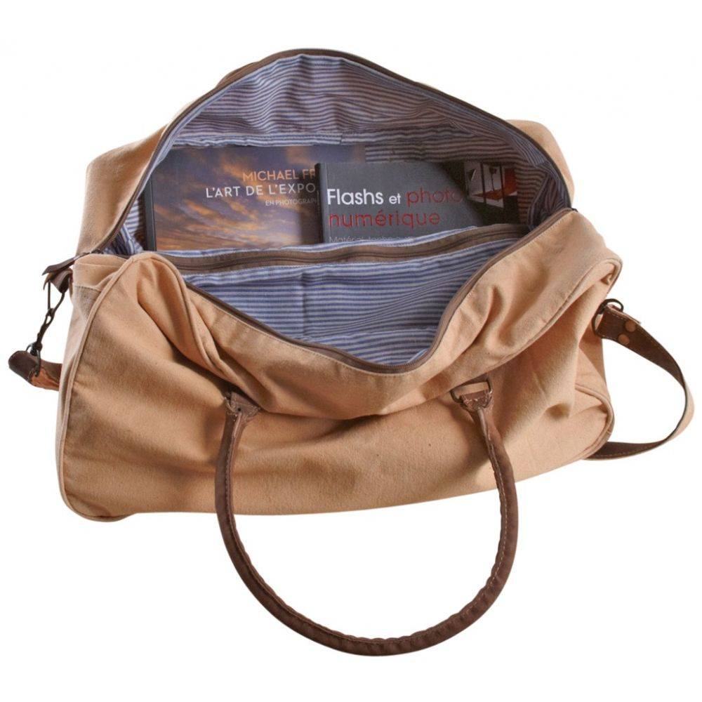 Aubry Gaspard - Sac de voyage en coton et cuir Discover - Imagen 3