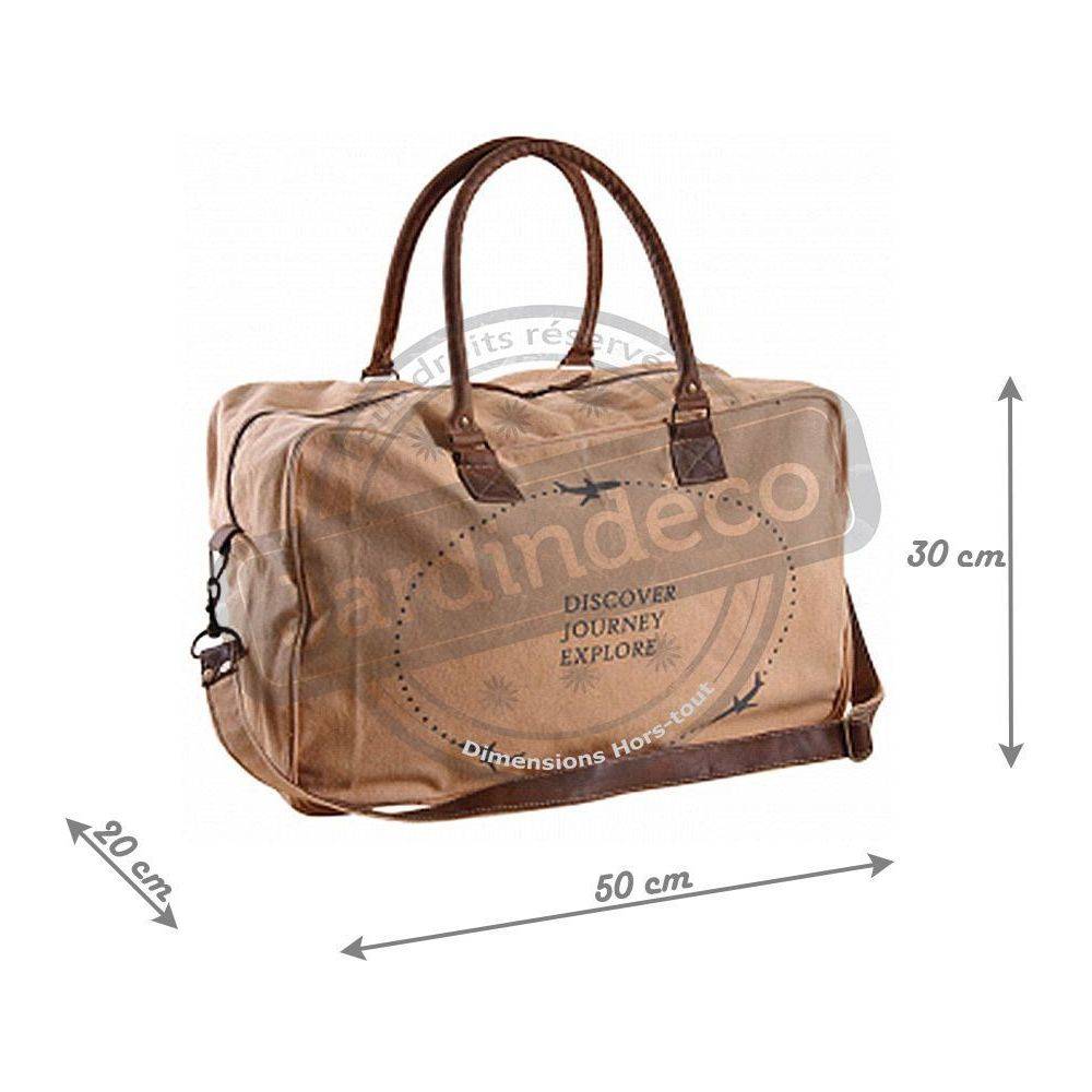 Aubry Gaspard - Sac de voyage en coton et cuir Discover - Imagen 4