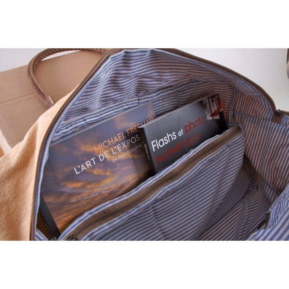 Aubry Gaspard - Sac de voyage en coton et cuir Discover - Imagen 2