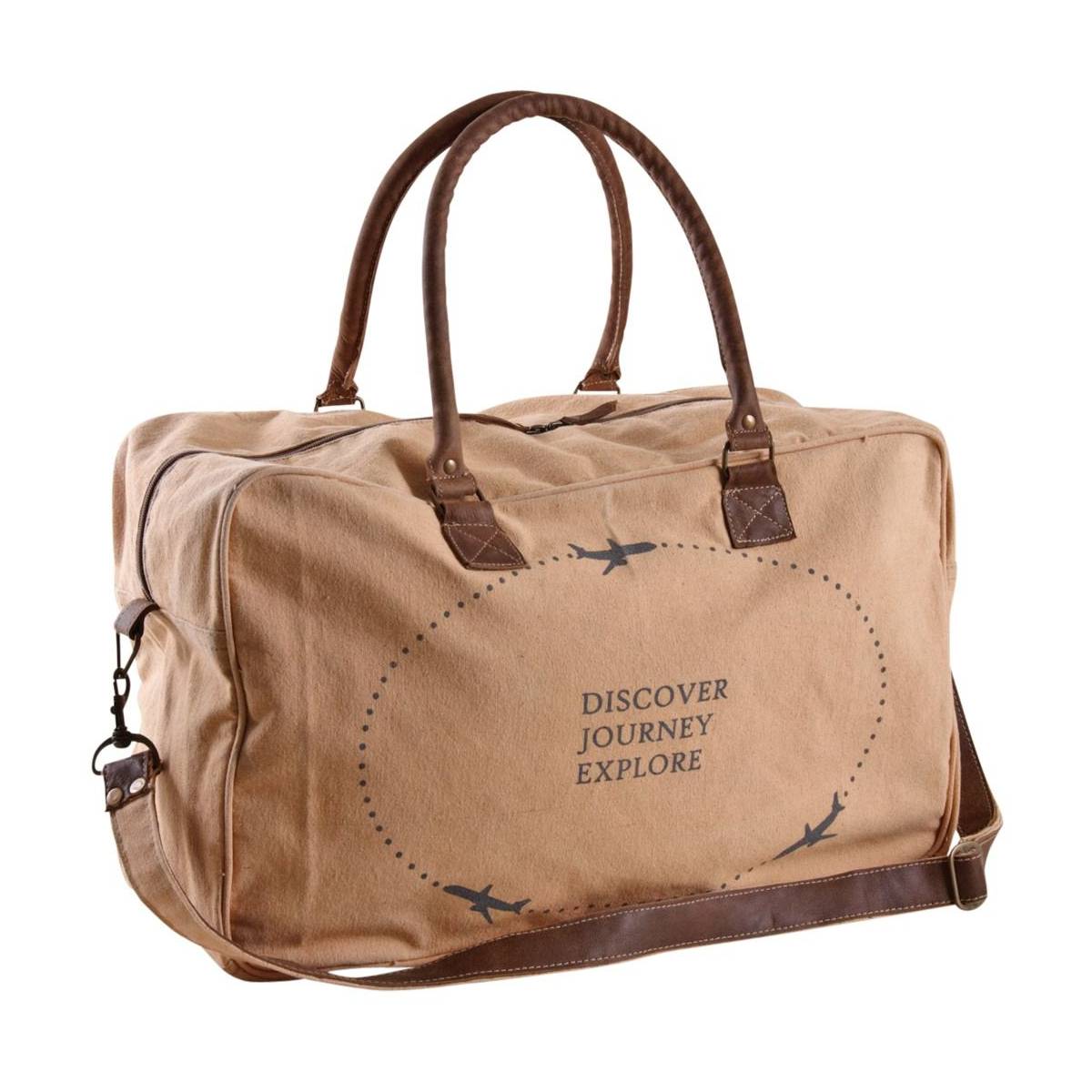 Aubry Gaspard - Sac de voyage en coton et cuir Discover - Imagen 1