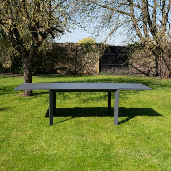 Table de jardin 6/10p en aluminium et plateau en verre Gris MODULO - Image 3