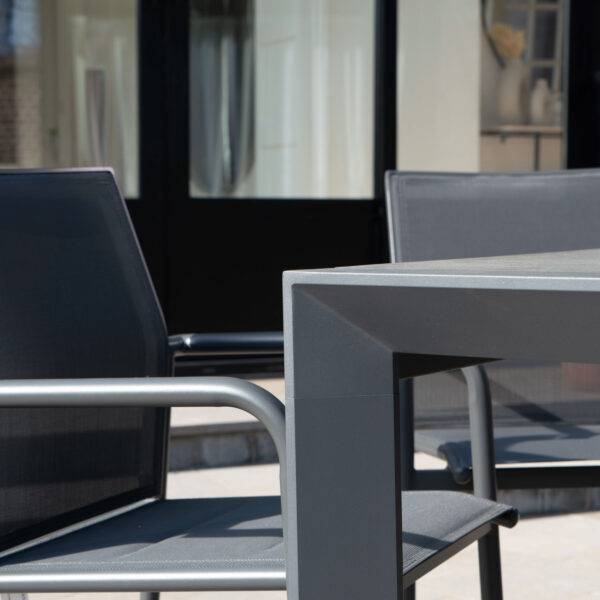 Table de jardin 6/10p en aluminium et plateau en verre Gris MODULO - Image 6