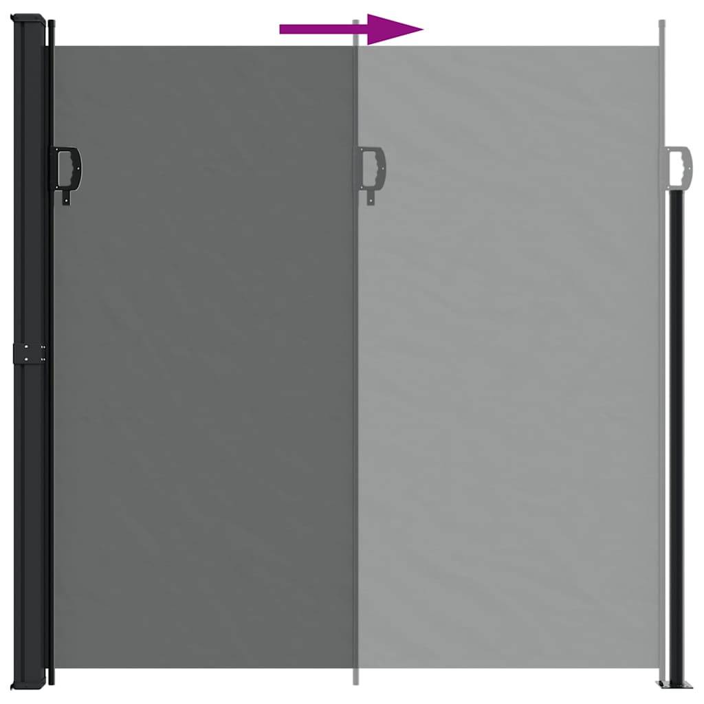 Auvent latéral polyester noir 600 x 10 x 220 cm - PANGIVO - Image 5