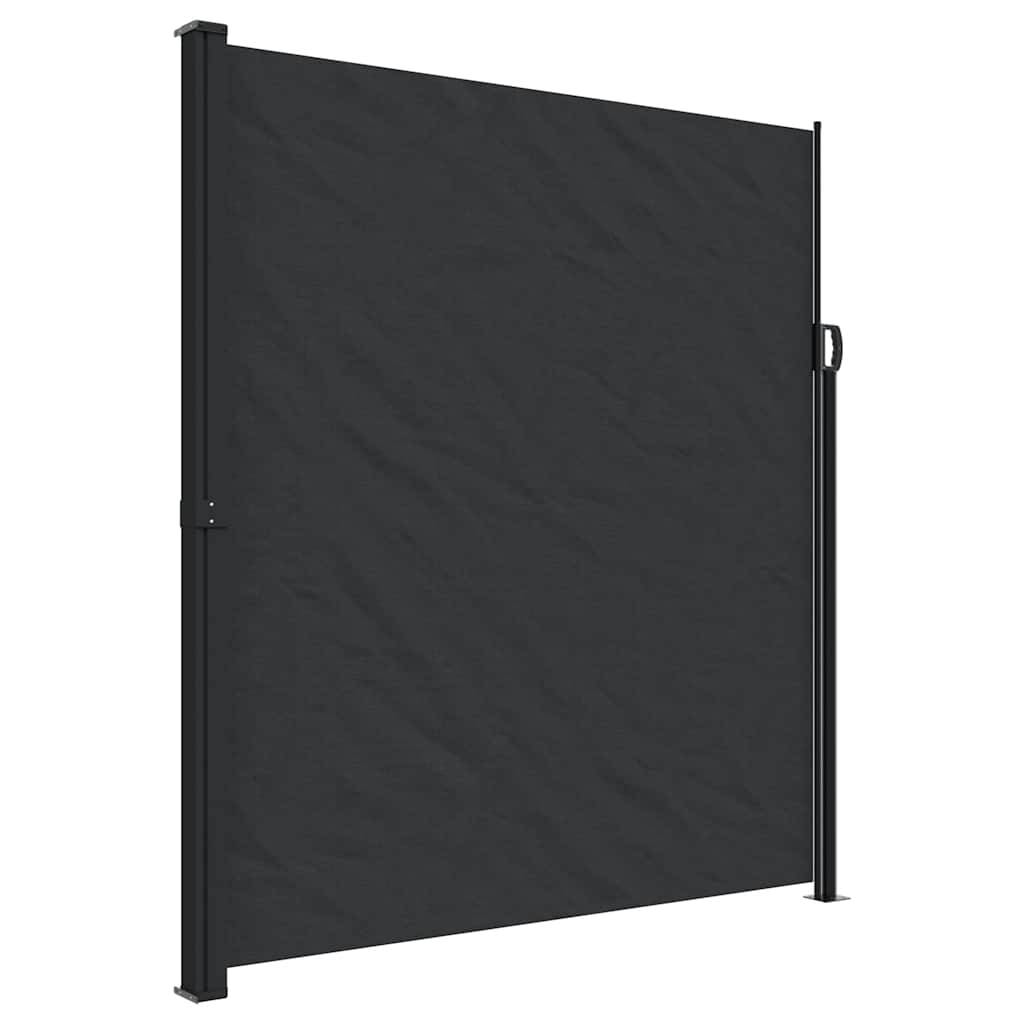 Auvent latéral polyester noir 600 x 10 x 220 cm - PANGIVO - Image 2