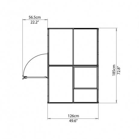 Canopia - Serre de jardin en polycarbonate Hybrid 2,33 m², Couleur Argent, Ancrage au sol Oui - Imagen 7