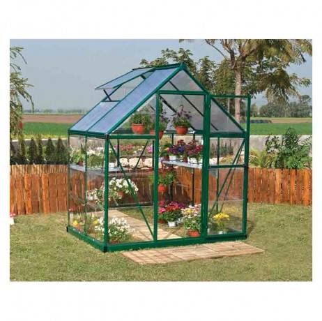 Canopia - Serre de jardin en polycarbonate Hybrid  2,33 m², Couleur Argent, Ancrage au sol Oui - Imagen 2