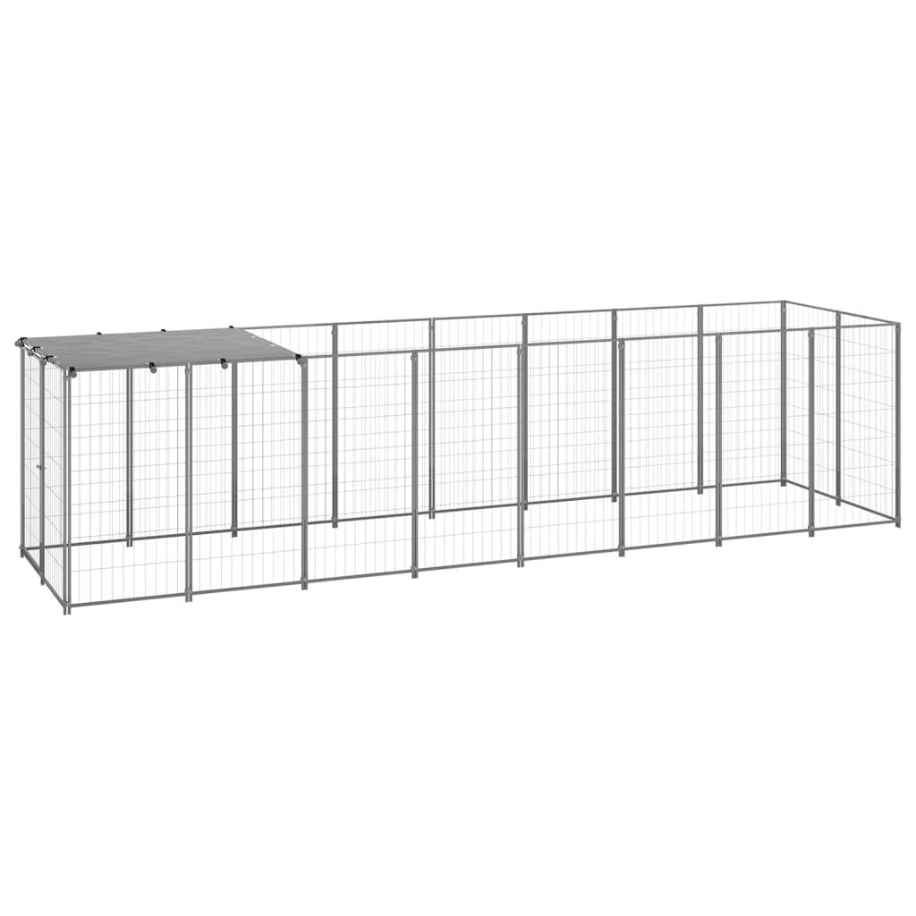 Vidaxl - Chenil Argenté 4,84 m² Acier vidaXL 3082203 - Imagen 1