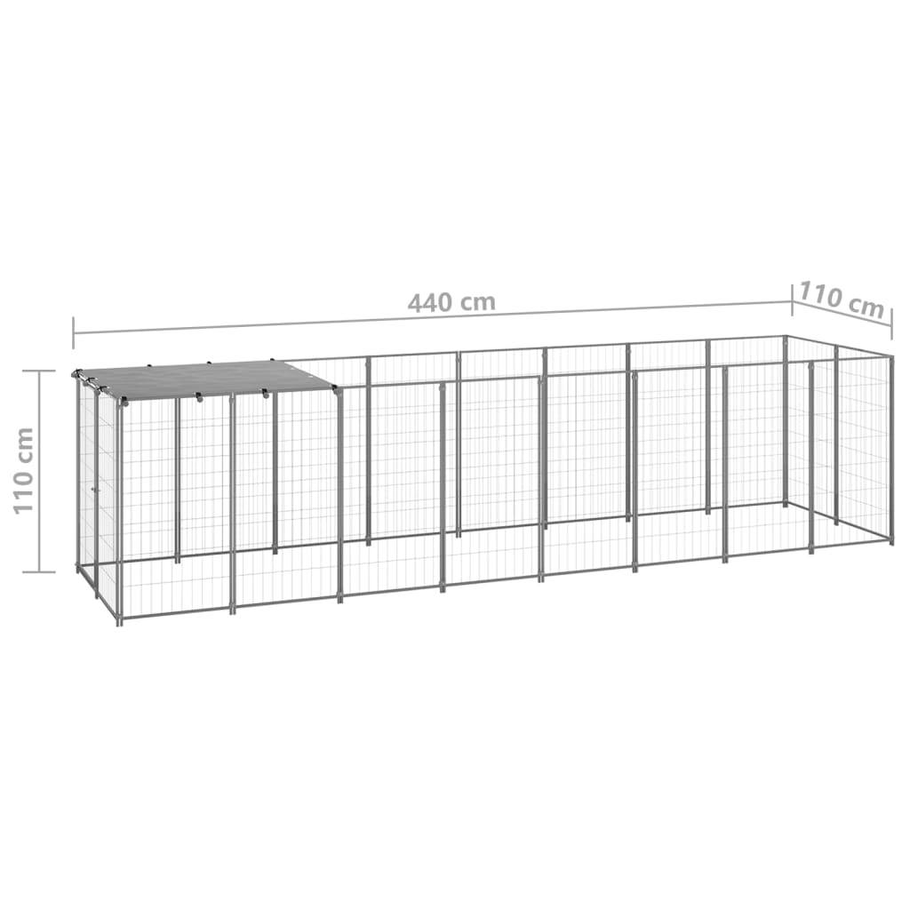 Vidaxl - Chenil Argenté 4,84 m² Acier vidaXL 3082203 - Imagen 3