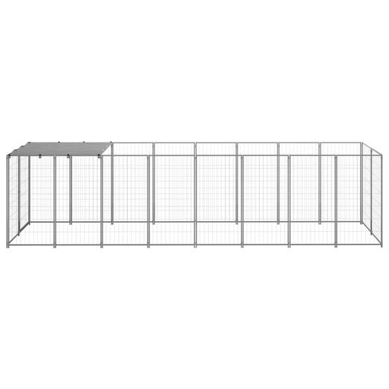 Vidaxl - Chenil Argenté 4,84 m² Acier vidaXL 3082203 - Imagen 2