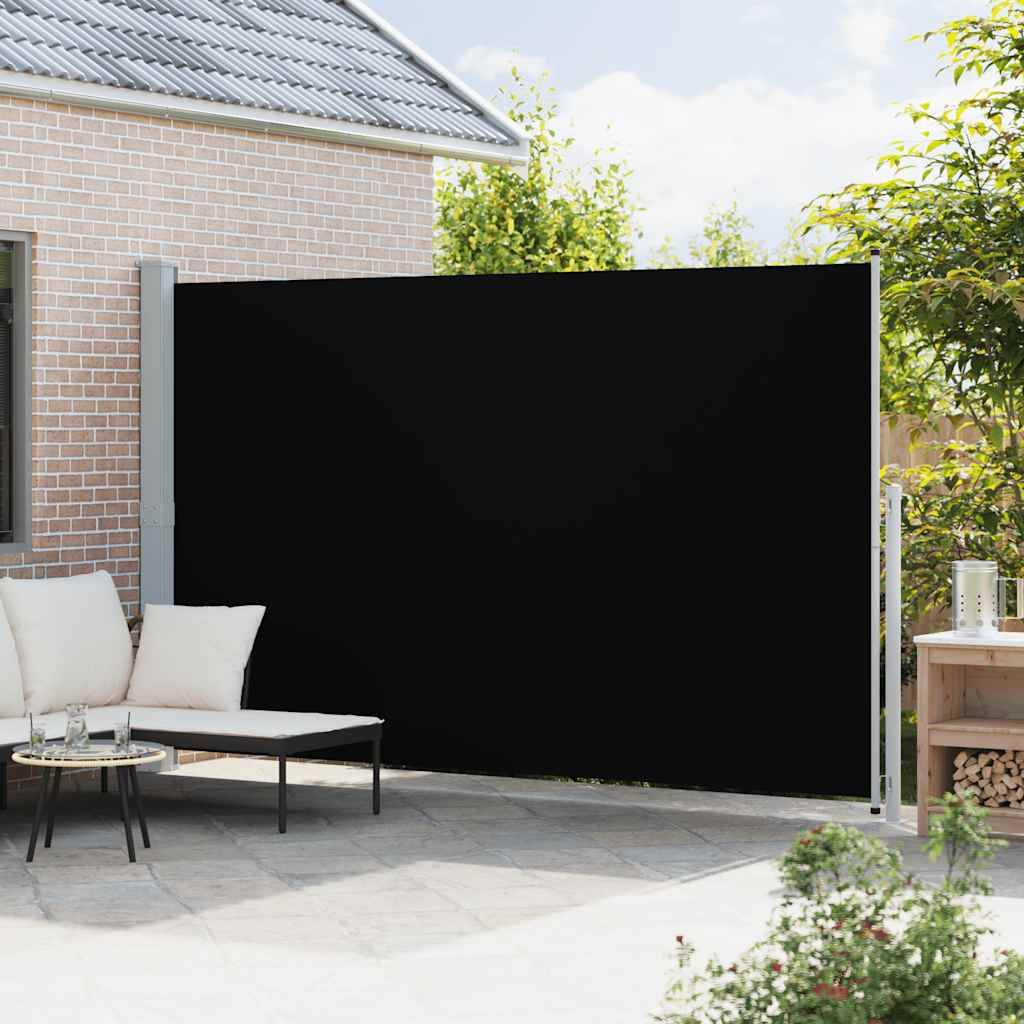 Store latéral rétractable polyester noir 220 x 500 cm - PANGIVO - Image 3