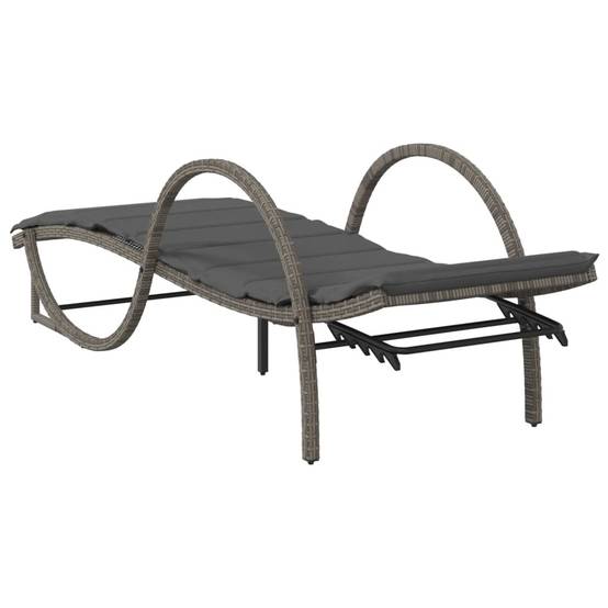 Ensemble Lits Soleil Résine Grise Accoudoirs Coussins Gris Foncé Piscine – ComfortXL Outdoor Living - Image 6